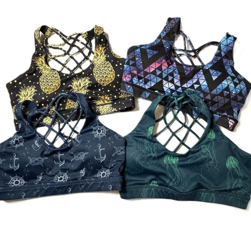 Constantly Varied Gear CVG Butterfly Back Sports Bras Womens Small Lot of 4